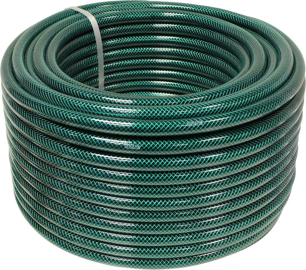 Furtun de grădină Faithfull 50 m (164 ft) ranforsat, diametru 12,7 mm (1/2 inch) – țeavă rezistentă din PVC, verde