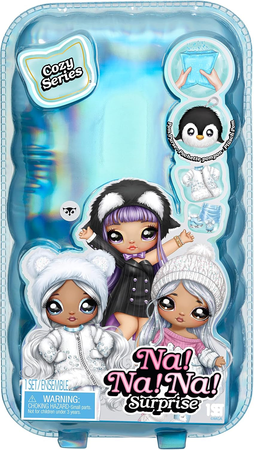 Nie dotyczy! Nie dotyczy! Nie dotyczy! Seria SurpriseCozy – Evie VON HOO – Schneeule Modepuppe aus softe Plüsch mit weissen Haaren, Mütze, Outfit und Flauschiger Anhäntagetasche – Tolles Geschenk für Kinder ab 5 Jahren 119357EUC