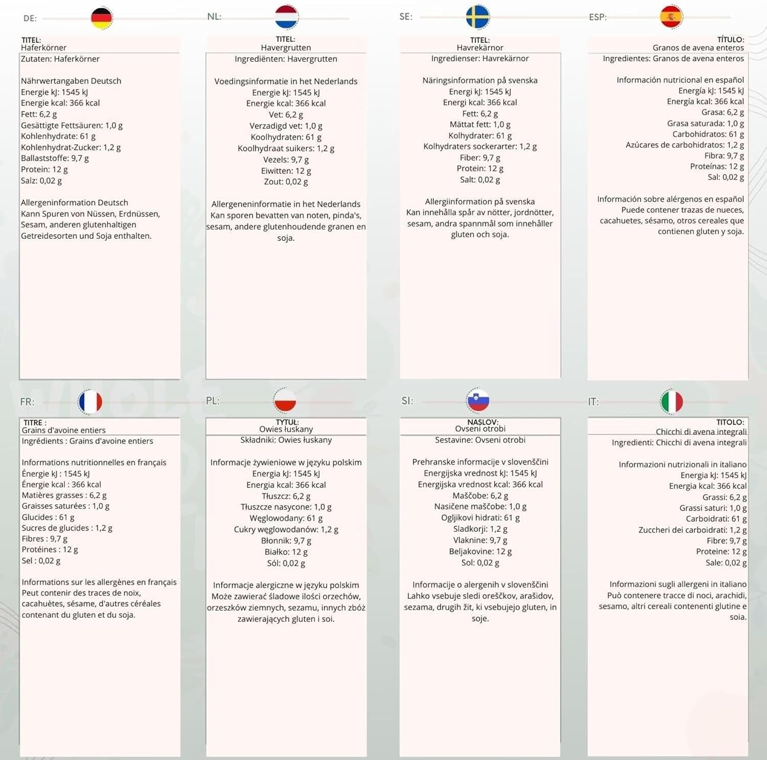 Kasza Owsianka Pełnoziarnista Ziemia 2 kg | Bez GMO | Naturalne | Bogaty w błonnik