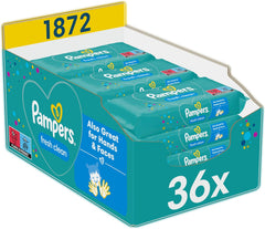 Chusteczki nawilżane Pampers Fresh Clean, 1872 chusteczki (36x52 sztuki), lekko zapachowe, odpowiednie również do rąk i twarzy