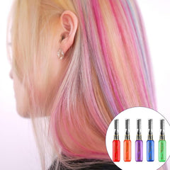 Vopsea de păr temporară 5 culori Ceară de păr colorată Mascara de păr Vopsea de păr temporară Mascara pentru fete și femei Vopsea de păr lavabilă Cretă potrivită pentru zile de naștere Cosplay DIY Halloween Vopsea pentru par Naty Shop