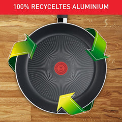 Tefal Recycled on, tigaie 100% aluminiu reciclat, strat antiaderent, inducție Oale si Tigai Naty Shop