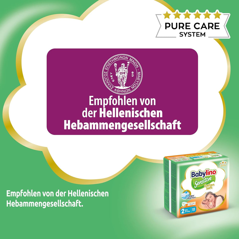 Pieluchy dla wrażliwych dzieci, rozmiar 2, mini (3-6 kg), 192 pieluszki