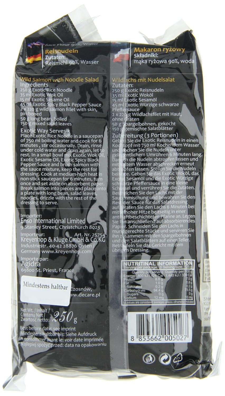 Opakowanie 12 sztuk makaronu ryżowego 3 mm (12 x 250 g)