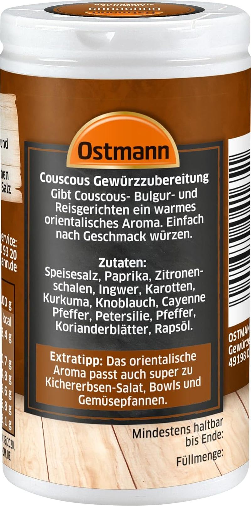 Ostmann Gewürze Kuskus Gewürzzubereitung, 50 g (Verpackungsdesign kann deweichen)