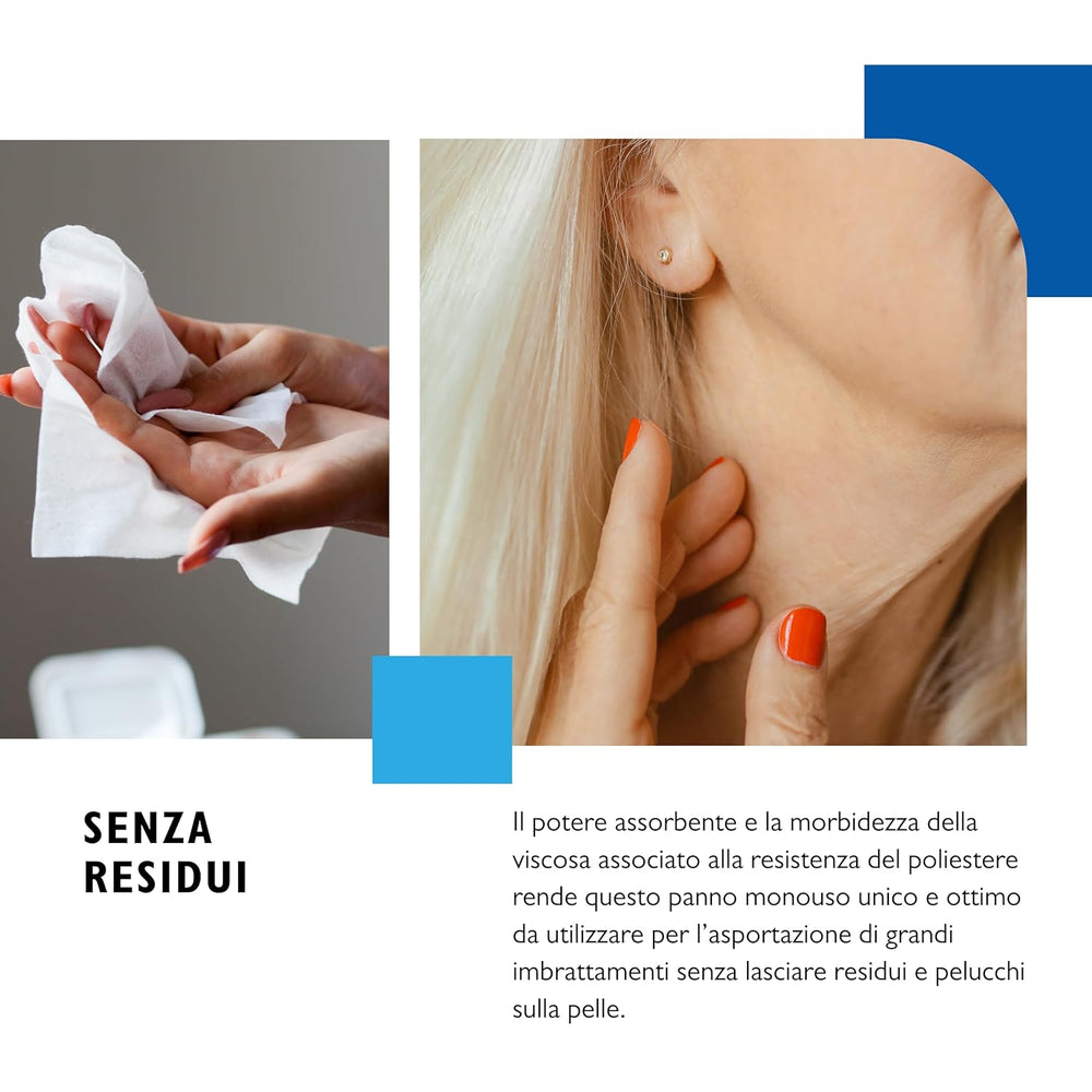 BIODERM Cellusoft - miękkie, wielofunkcyjne, jednorazowe chusteczki nawilżane wiskozowe i poliestrowe - wielofunkcyjne chusteczki do delikatnej higieny wrażliwej i zaczerwienionej skóry osób starszych i dzieci - 30 x 38 cm (50