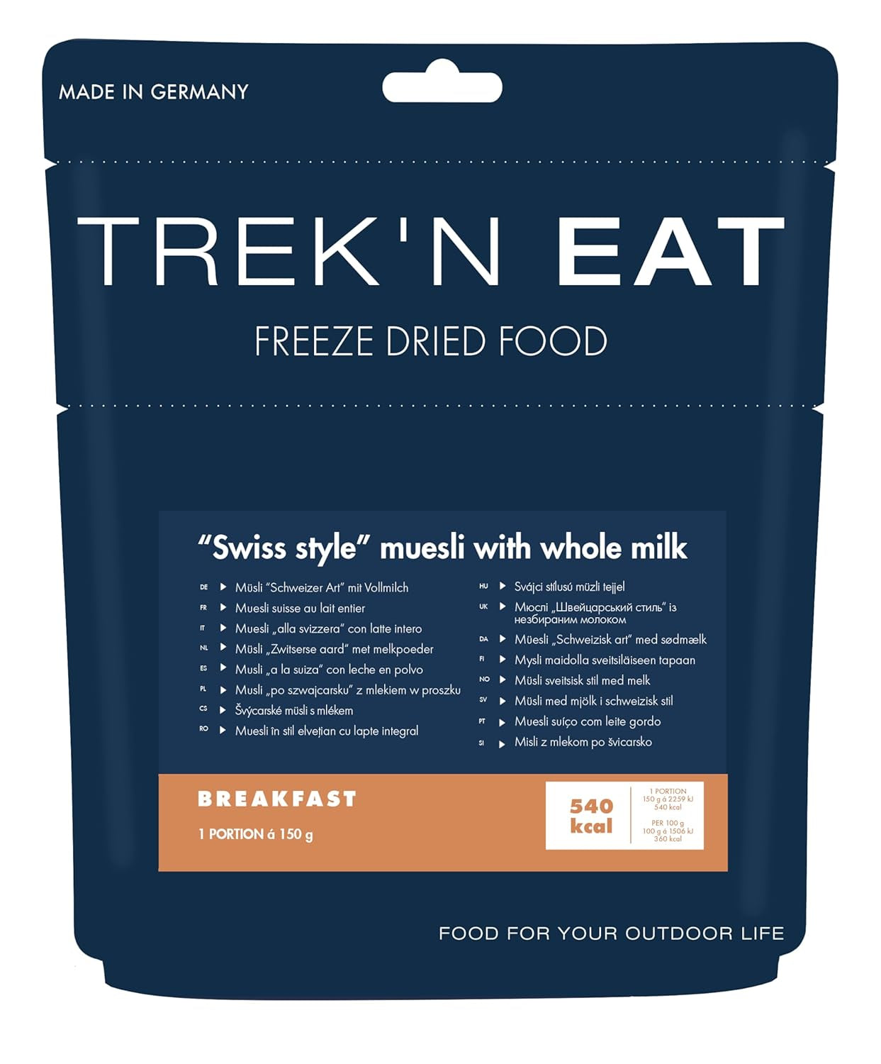 Trek'n Eat Swiss Muesli z mlekiem w proszku (2 sztuki w opakowaniu)