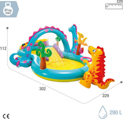 Intex 57135NP - Dmuchane centrum zabaw Dinoland, winyl, wielokolorowy, 302x229x112 cm