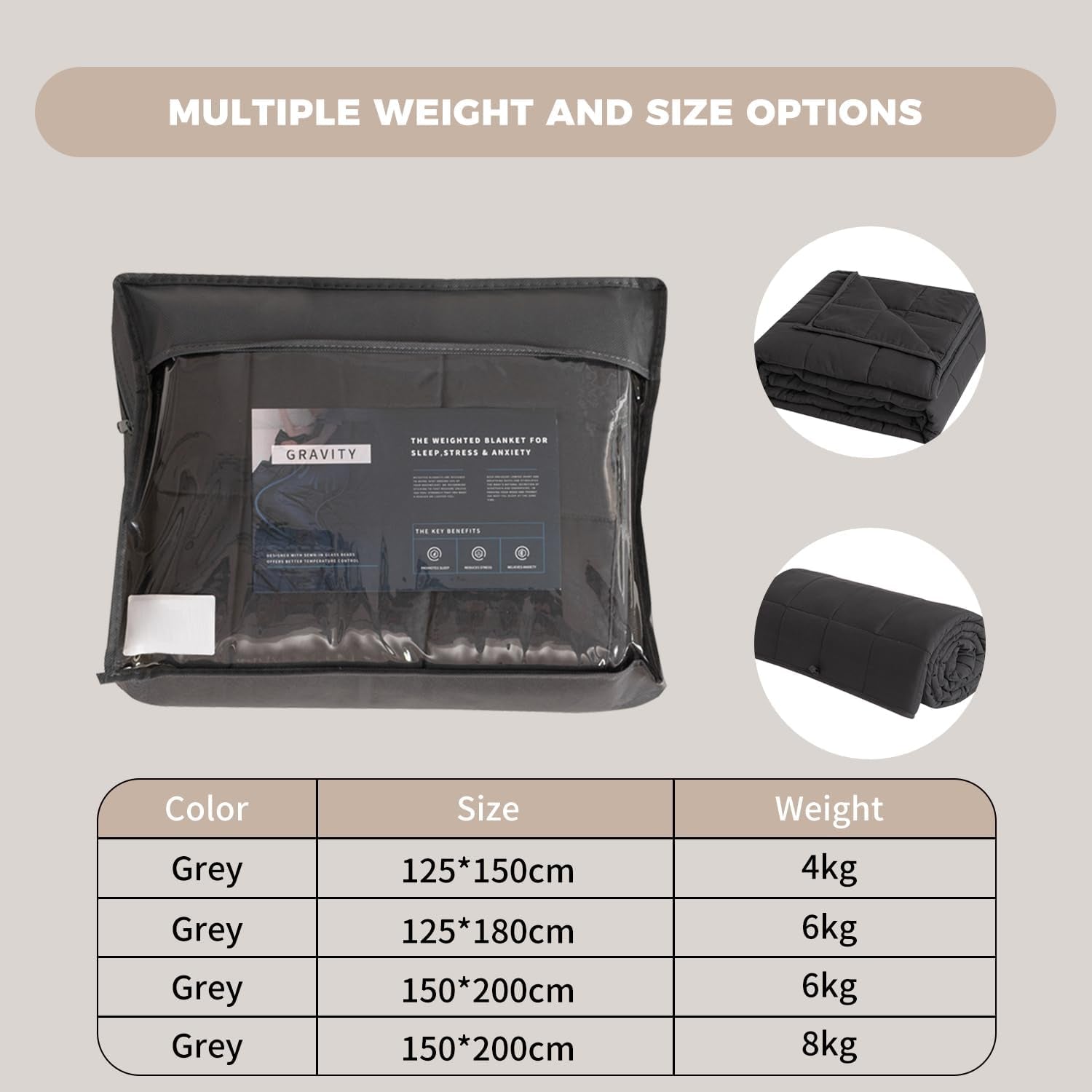 Koc obciążeniowy 150X200Cm 8Kg Koc relaksacyjny dla dorosłych poprawiający jakość snu Szary koc obciążany Good Nite Łóżka i koce