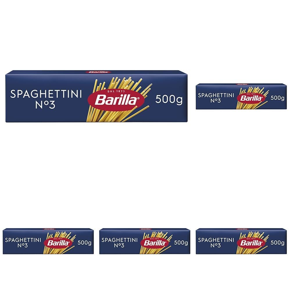 Makaron Barilla Klasyczne Spaghettini nr. 3 wysokiej jakości pszenica durum, zawsze al dente (1 x 500 g)