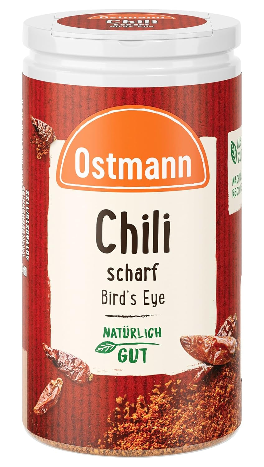 Ostmann Gewürze - Chili scharf Ptasie oko | Féurige Scharfe für Fleischgerichte und Eintöpfe | 35 g w Der Streudose