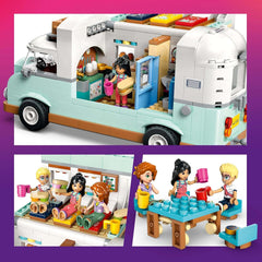 Przyczepa LEGO Friends, zestaw do budowania do odgrywania ról z przyczepą kempingową, prezent dla dziewczynek w wieku od 7 lat, kreatywny zestaw z 3 minifigurkami i figurką zwierzątka fretki 42663 Zestawy do budowania Besuche den LEGO-Store