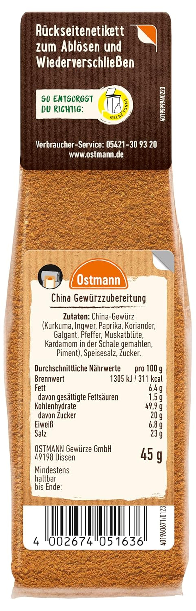 Ostmann Chiny Gewürzzubereitung, 45 g 805163