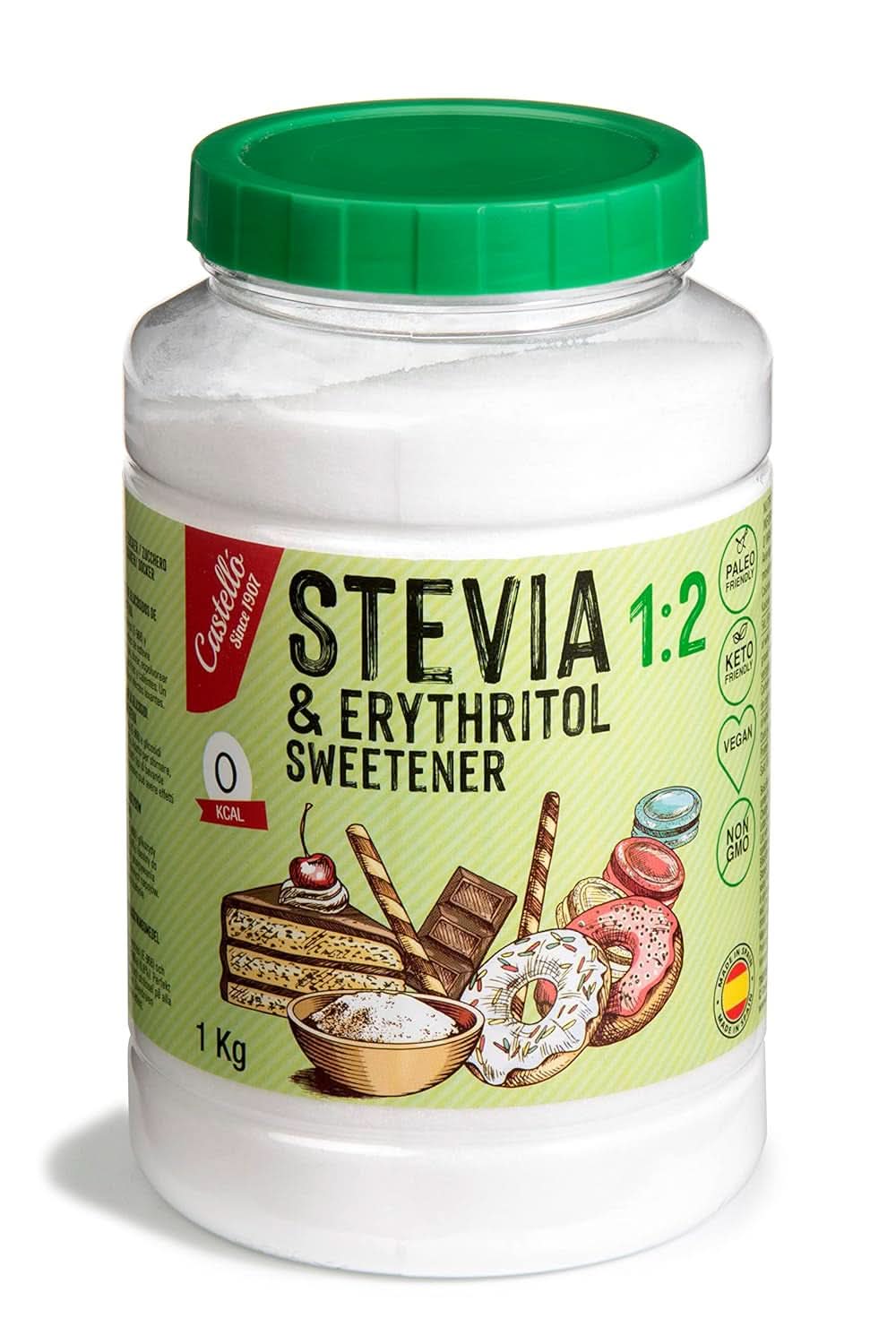 Stewia + Erytrytol 1:2 Słodzik, 1G = 2G Cukier, 1 Kg Słodzika Naty Shop