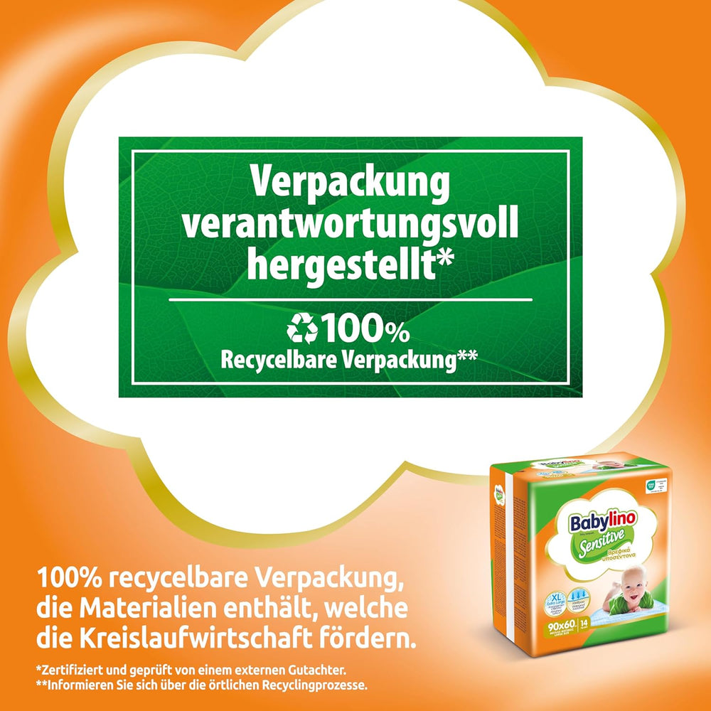 Chusteczki nawilżane wrażliwe, 90 x 60 cm, wyjątkowo chłonne, 14 sztuk