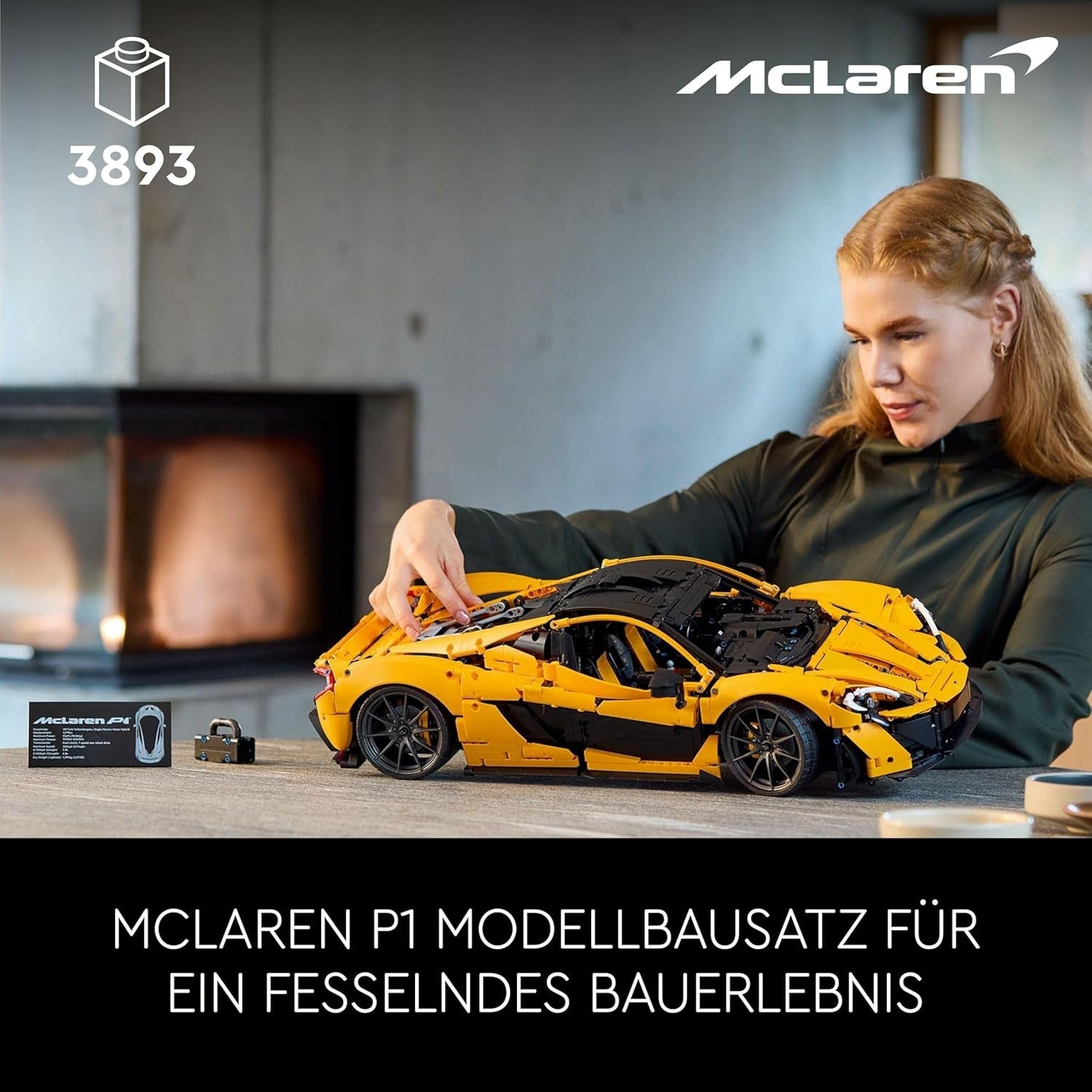 LEGO Technic Mclaren P1 Super samochód sportowy Zestaw dla dorosłych Fani samochodów Prezent V8 Silnik tłokowy 7-biegowa skrzynia biegów Model samochodu w skali Zestaw samochodzików zabawkowych 42172 Zestawy do budowania Besuche den LEGO-Store
