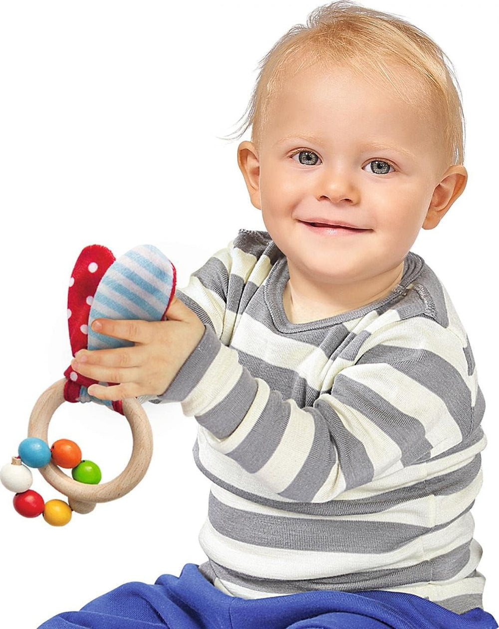 Eichhorn 100017045 - Set de început / cadou pentru copii cu maraca, jucărie de prins cu sunet și jucărie de prins cu motiv de iepure, 3 piese, de la 3 luni Jucarii Bebe Naty Shop