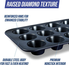 Blue Diamond Bakeware 12Er Muffinform Mit Antihaftbeschichtung, Blau Formy i blachy do pieczenia Naty Shop