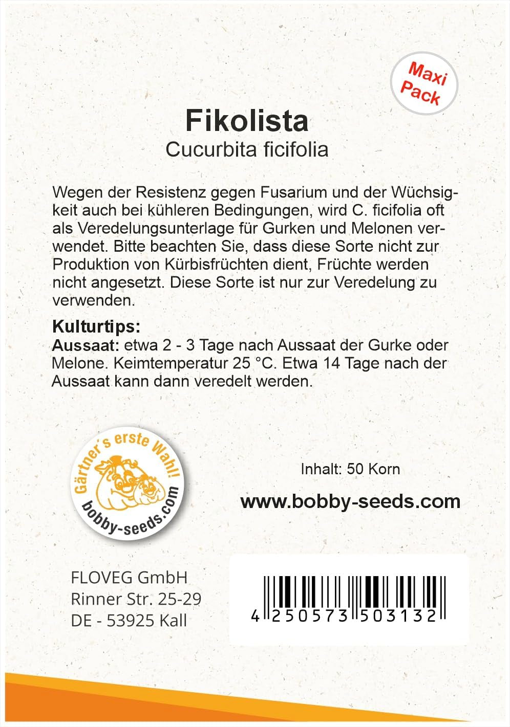 Fikolista Veredelungsunterlage Von Bobby-Seeds 50 Korn
