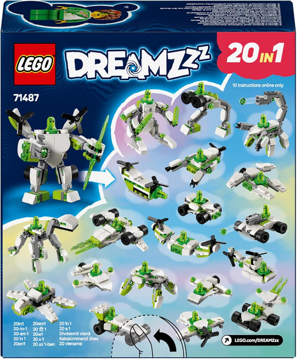 LEGO Dreamzzz Przygoda Z-Bloba z robotem i pojazdem, zabawkowy mech 20 w 1, dla dziewcząt i chłopców, dzieci w wieku od 7 lat, zestaw fantasy z minifigurką Mateo, 20 wersji Z-Bloba 71487 Zestawy do budowania Szukaj w sklepie LEGO