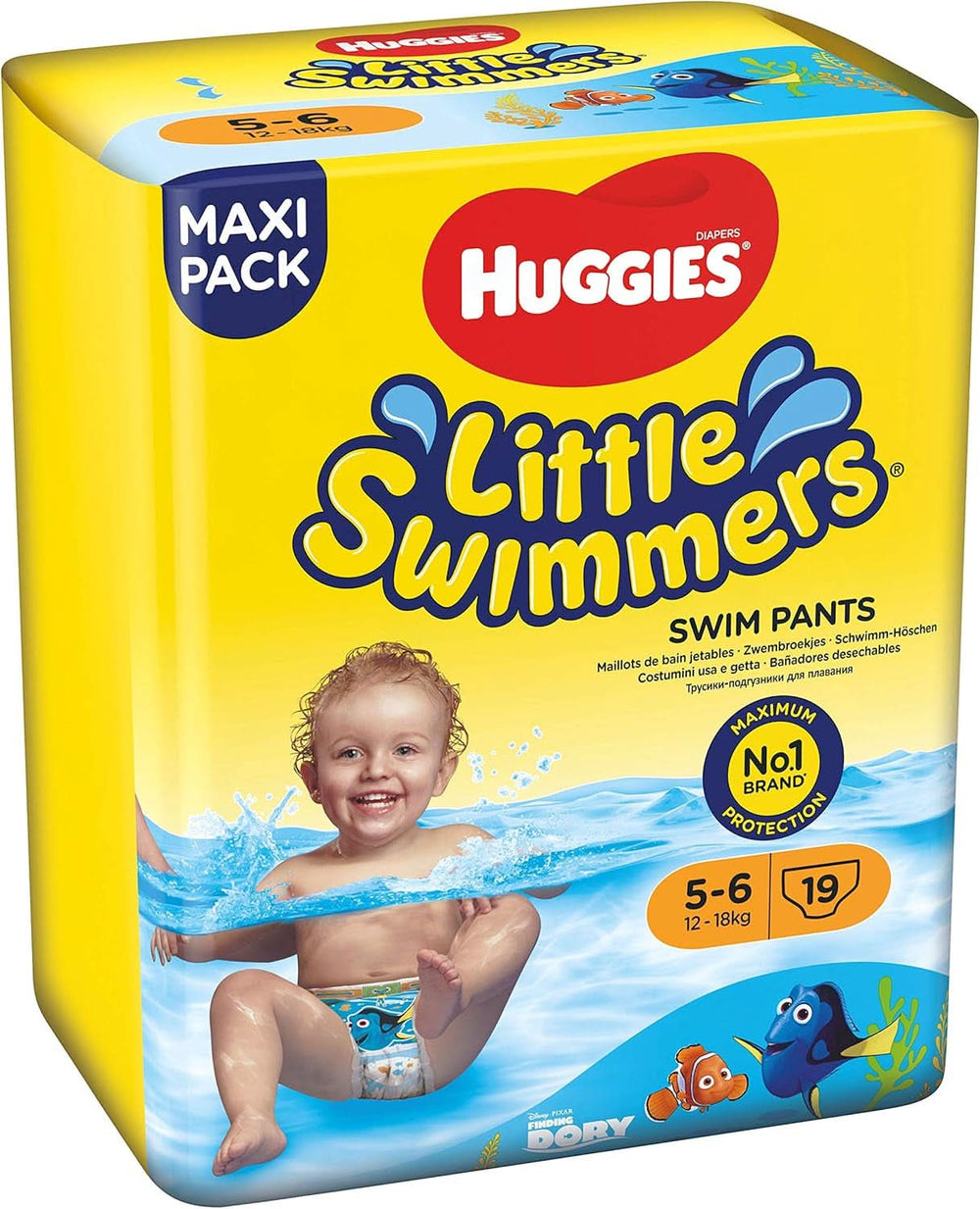 Huggies Little Swimmers Rozmiar 5-6, duże opakowanie 19 sztuk Matka i Dziecko Naty Shop
