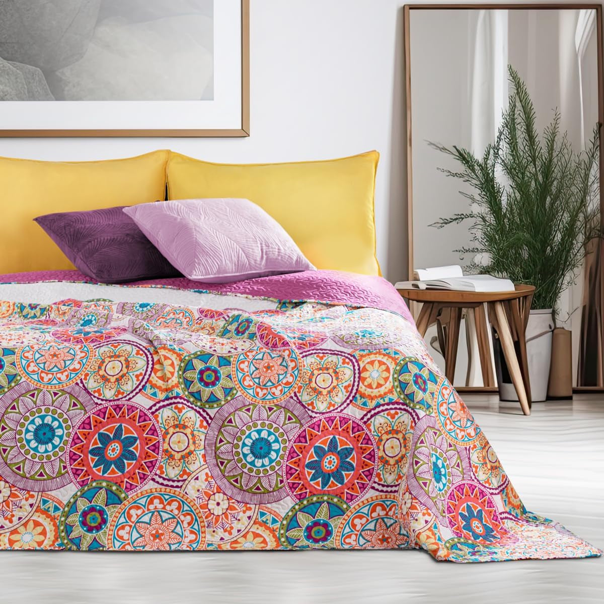 Decoking 12222 Narzuta 200X220 cm Różowy Fioletowy Biały Kolorowy Antracyt Narzuta Dwie Strony Kolorowy Różowy Biały Fioletowy Pikowanie Bibi Łóżka i Koce Besuche den DecoKing-Store
