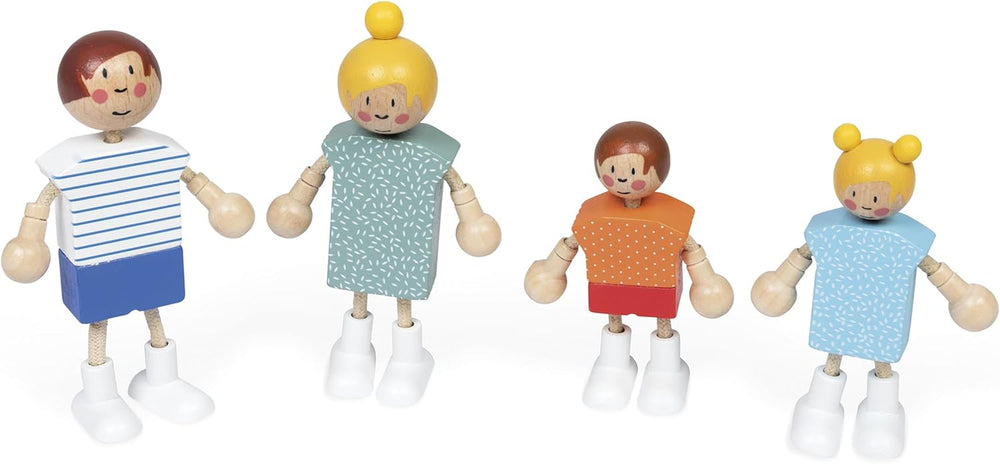 Janod – Prima mea casă de păpuși din lemn – 10 accesorii – Mobilier pentru păpuși – Uși magnetice și acoperiș detașabil – Jucărie din lemn certificat FSC – Vârste 3+