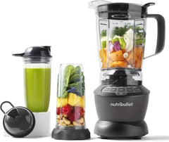Pełnowymiarowy blender Nutribullet, mikser Elektrischer, wielofunkcyjny mikser Stabmixer, mikser Professioneller, 1000 Watt Leistung, 1,6 l Becher, Grau, NBF450DG Kitchen Naty Shop Schwarz 1000 Watt