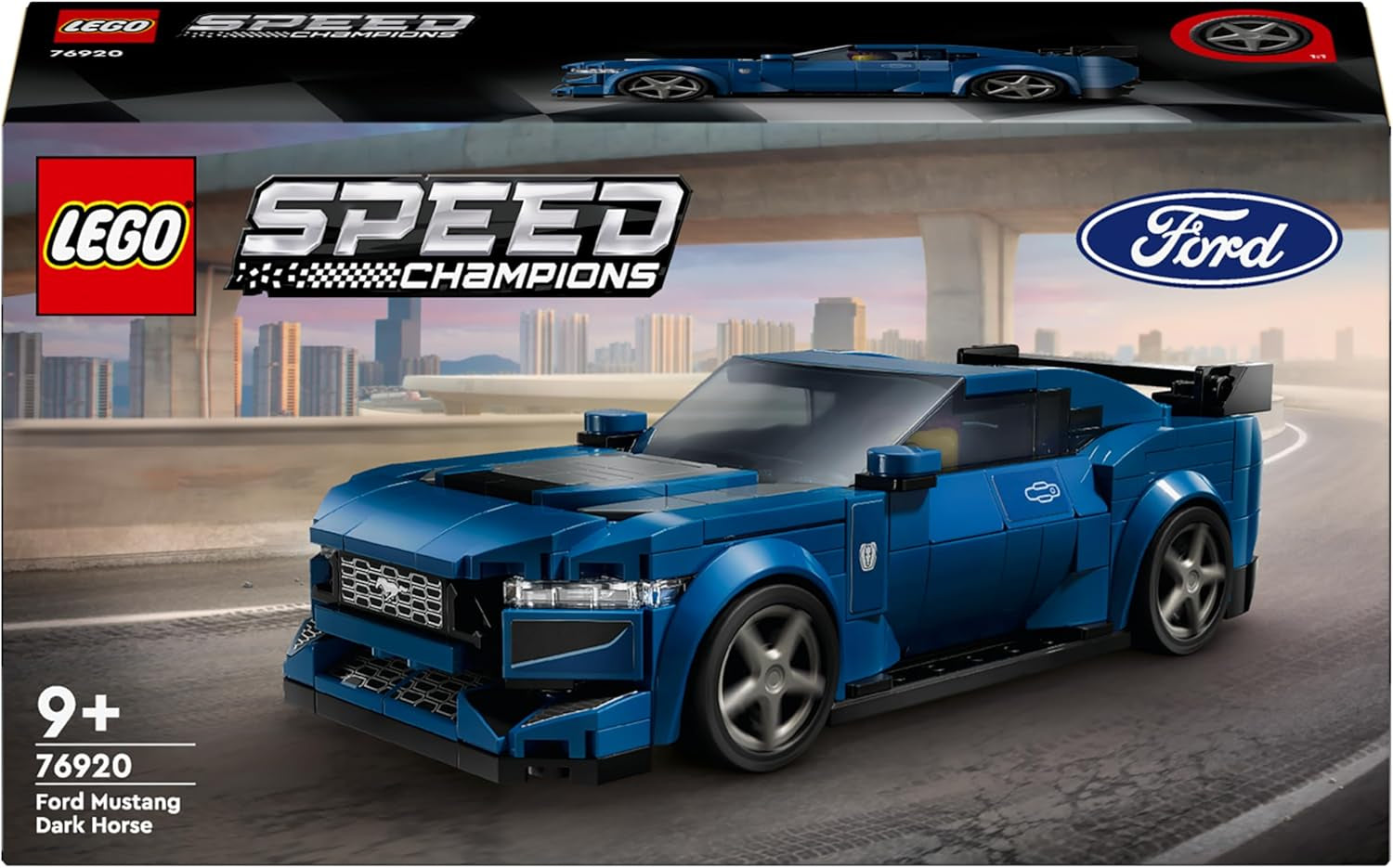 LEGO Speed Champions Ford Mustang Dark Horse Minifigurki samochodów sportowych Zabawka samochodowa dla dzieci do budowania, zabawy i wystawiania, prezent dla chłopców, dziewcząt i fanów samochodów w wieku 9 lat 76920 Zestawy do budowania Besuche den LEGO-Store