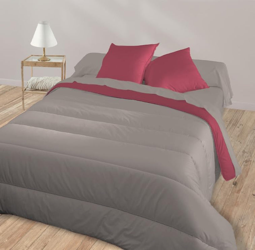 Dwustronna kołdra Bleu Câlin dla 2 osób, mikrofibra, bordowy/pieprzowy, 220X240 cm Kołdry i kołdry Naty Shop