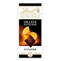 Lindt EXCELLENCE Orange Intense, 100 g, ciocolată neagră cu bucăți de portocale și migdale Bomboane de Ciocolata Naty Shop Default Title