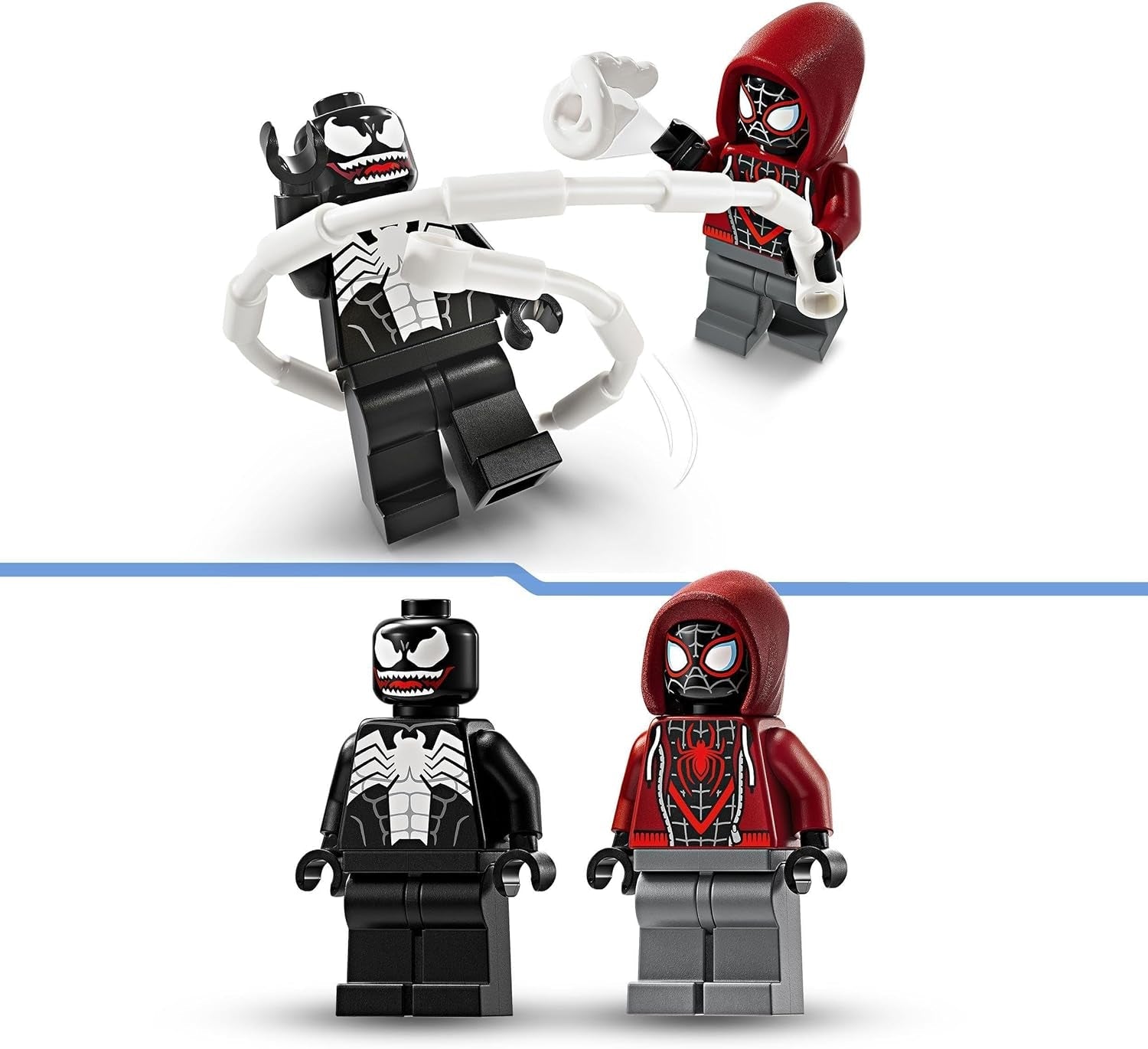 LEGO Marvel Venom Mech kontra. Miles Morales Ruchome figurki dla dzieci Zestaw Spider-Mana z pojedynkiem superbohaterów Mini figurki Zabawka na prezent dla chłopców i dziewcząt w wieku 6 lat 76276 Zestawy do budowania Besuche den LEGO-Store