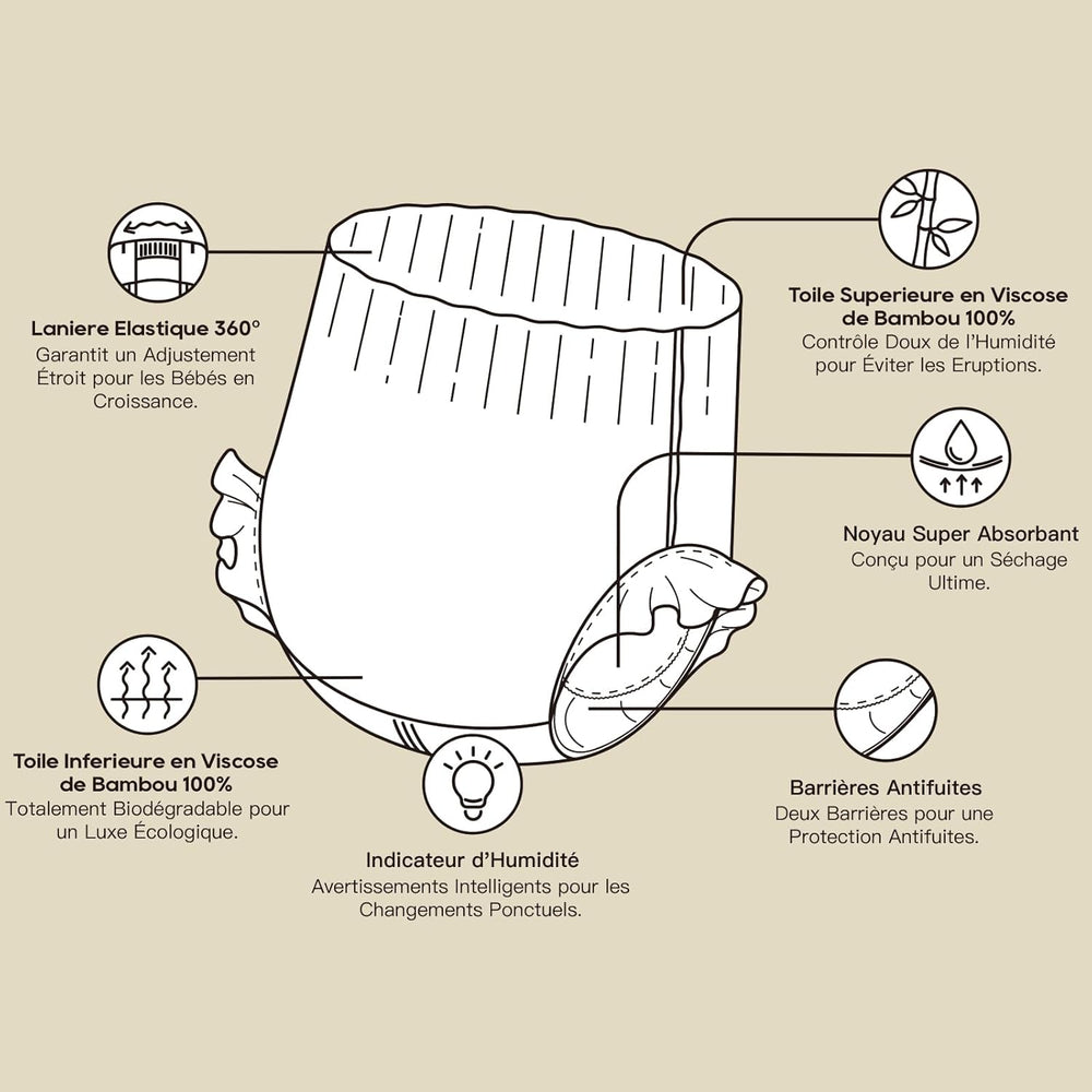 ECO BOOM Bambusowe pieluszki dla niemowląt - Rozmiar 6 (20kg), Roślinne pieluszki typu pull-up (17szt) - Premium Organic, Bezzapachowe, Przyjazne dla skóry, Super chłonne