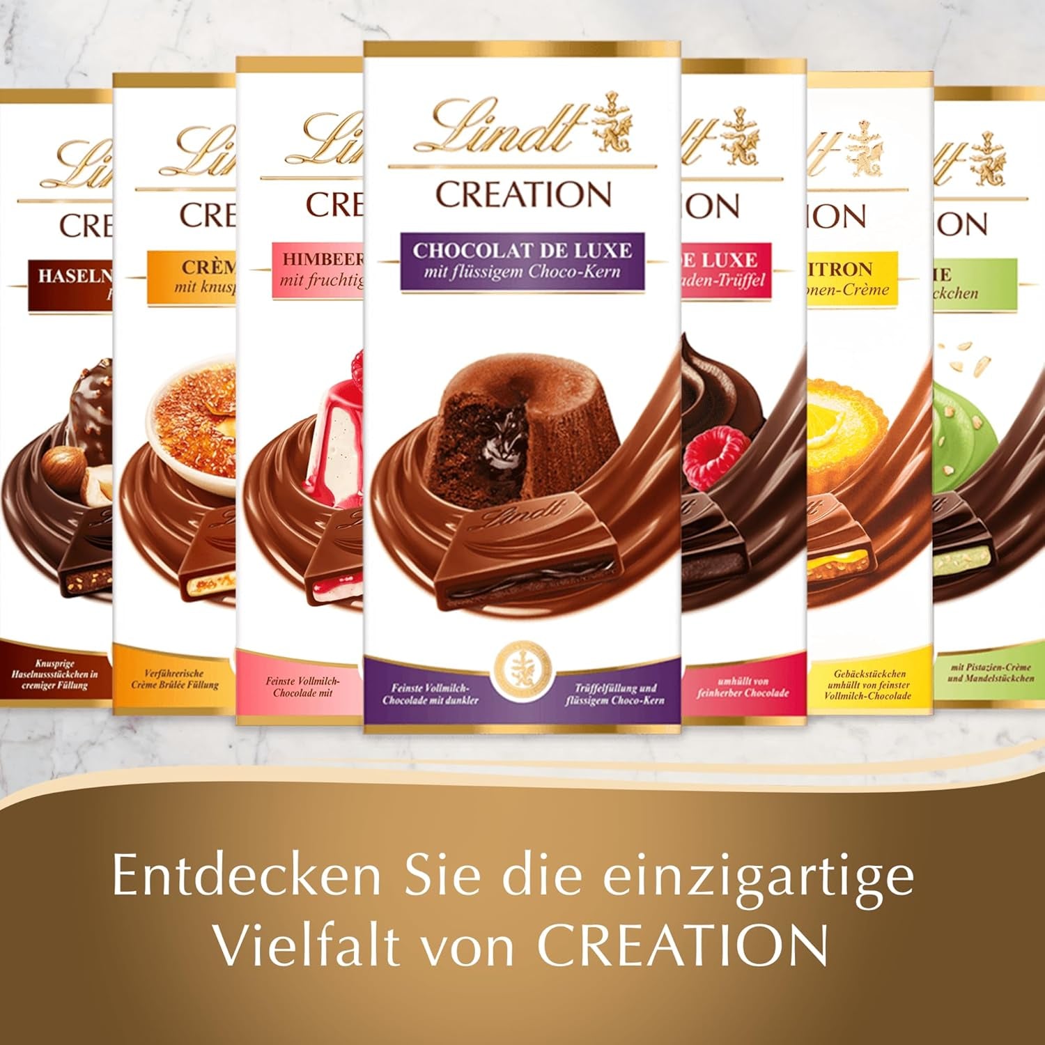 Lindt Chocolate Creation Hazelnut De Luxe Fine Dark, 150 grame Bomboane de Ciocolata Naty Shop