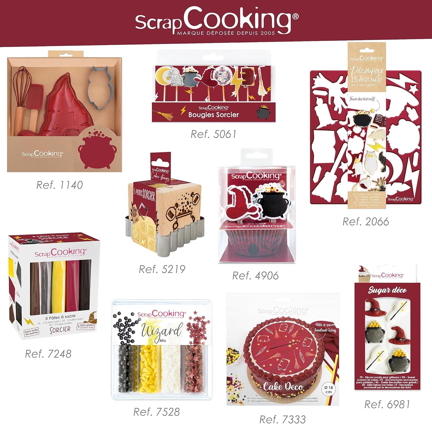 RECIPIENTE DE GĂTIT - Formă de tăiat fursecuri, Wizard – Tavă de copt cu forme pentru fursecuri, shortbread, decorațiuni 2066