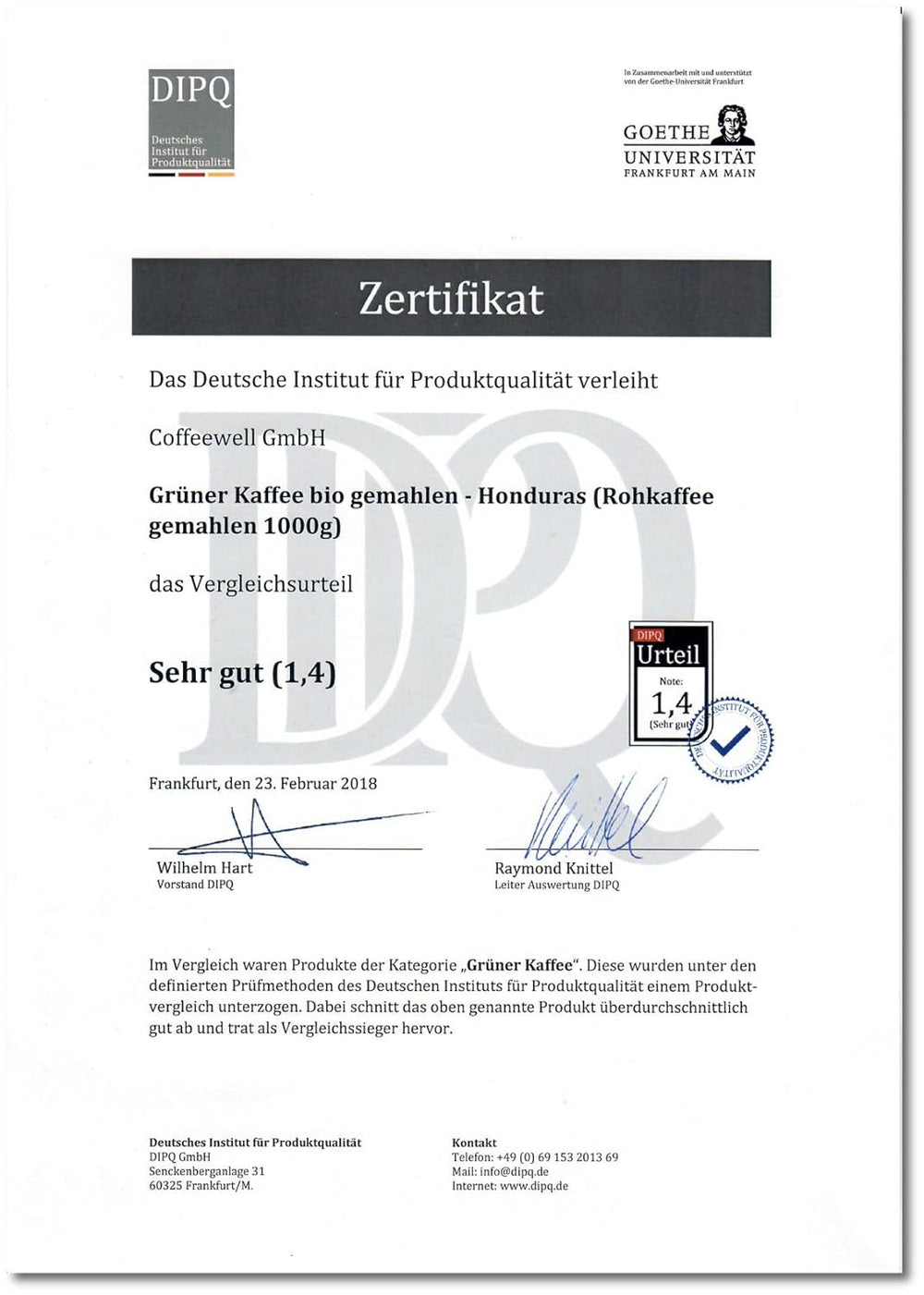 Grüner Kaffee bio gemahlen - Honduras (Rohkaffee gemahlen 500g)