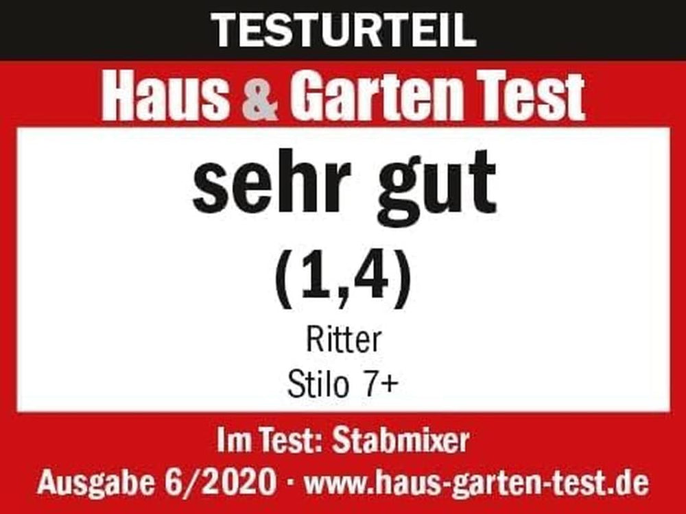 Ritter Stilo 7 plus Kabelloser Stabmixer, Pürierstab Mit Akku Aus Vollmetall, Made in Germany, Silber Kitchen Naty Shop