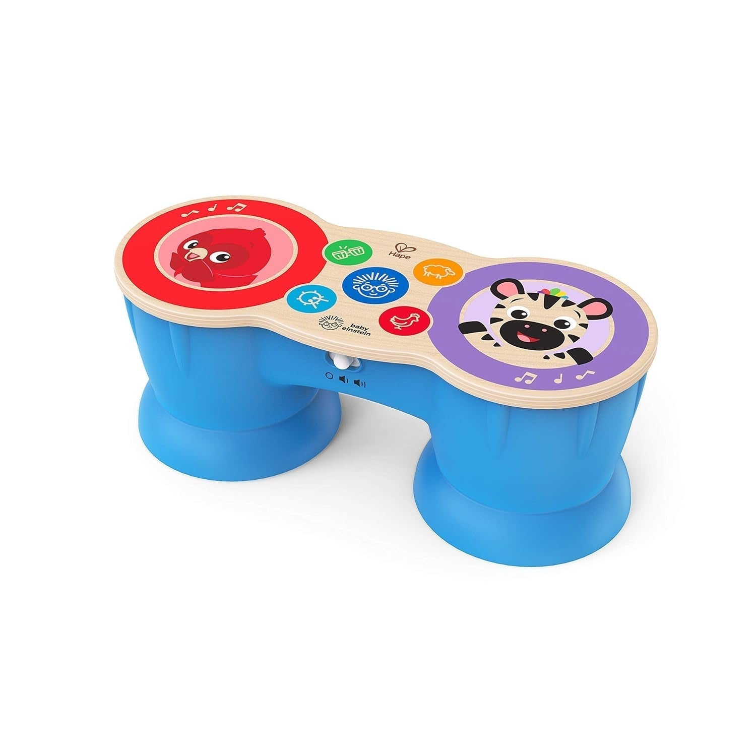 Baby Einstein 12577 Hape Cal's First Melodies Magic Touch Piano Pian muzical de jucărie din lemn cu 3 foi muzicale, 6 melodii, de la 6 luni, multicolor, 1 bucată (pachet de 1) Jucarii Bebe Naty Shop Tobă de lemn