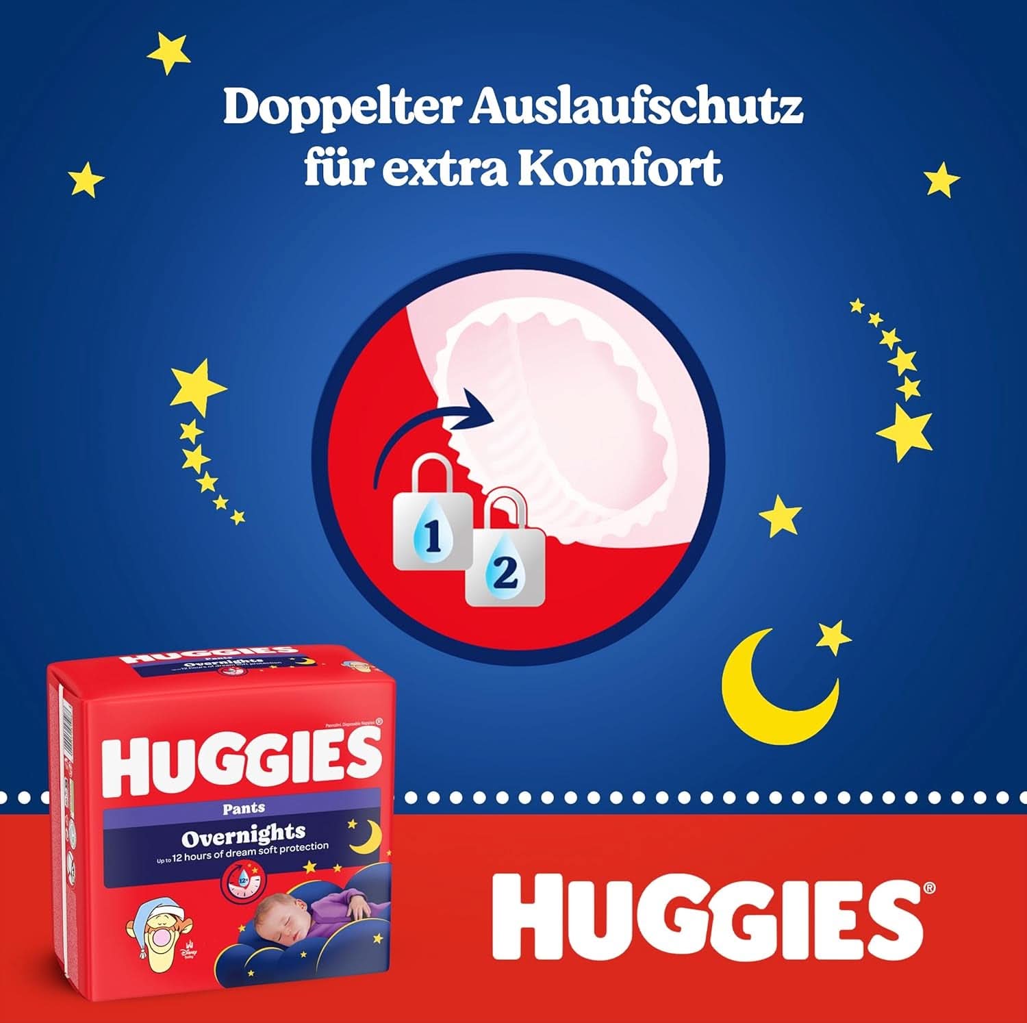 Spodnie nocne Huggies rozmiar 4 (9-14 kg), miesięczne pudełko na pieluchy, 104 sztuki Sklep dla mamy i dziecka Naty Shop