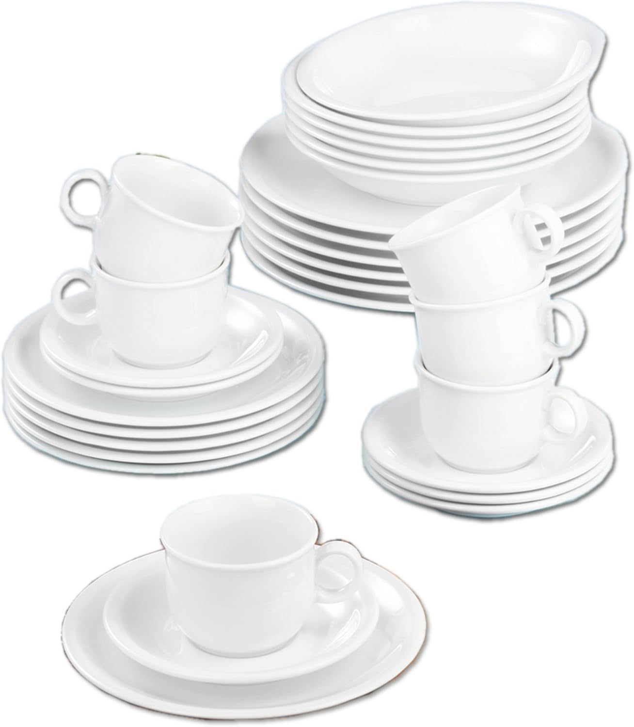 Set de veselă combinat Seltmann Weiden 001.716175 Compact White, 30 de piese, alb/simple