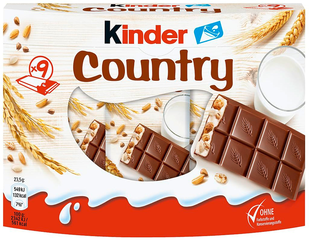 Batoniki Kinder Country, 9 batonów, 212 g