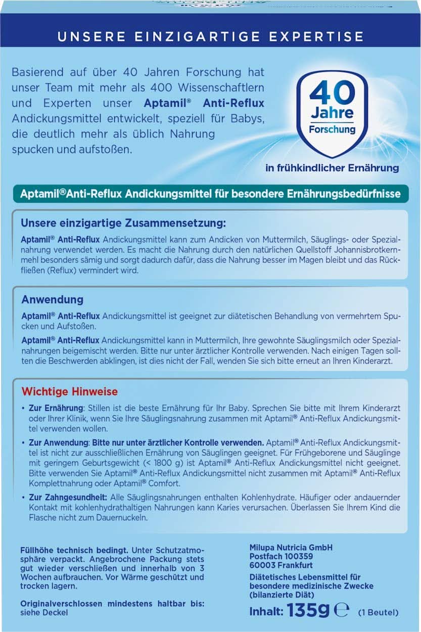 Aptamil AR środek zagęszczający od urodzenia, opakowanie 6 szt. (6 x 135 g) Matka i Dziecko Naty Shop