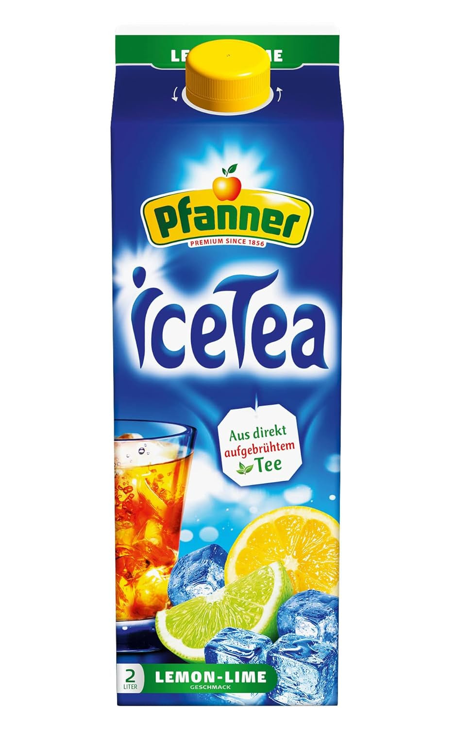 Pfanner Ceai rece cu lămâie albă și flori de soc – Pachet de 2 L - Ceai preparat direct cu suc de lămâie