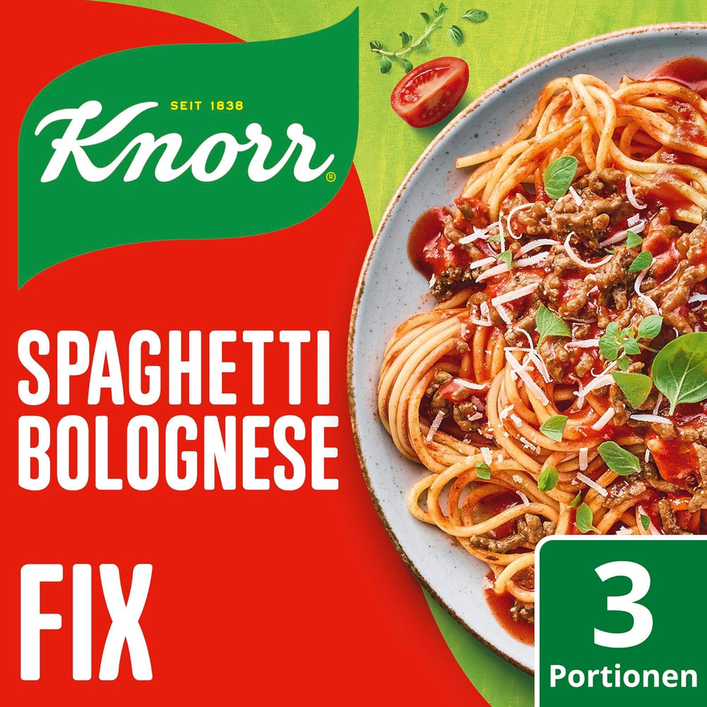Knorr Fix Würzmischung Spaghetti Bolognese na pyszne danie z makaronem z naturalnymi składnikami 40 g