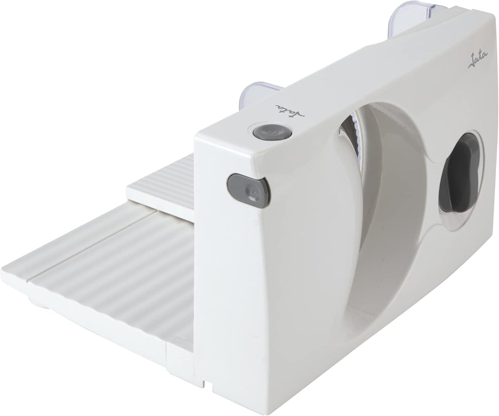 JECF0300 Mașină de feliat electrică compactă, Lamă detașabilă din oțel inoxidabil, Diametru 170 mm, Control grosime 0 până la 15 mm, 150 W Rasnite si Feliatoare Naty Shop