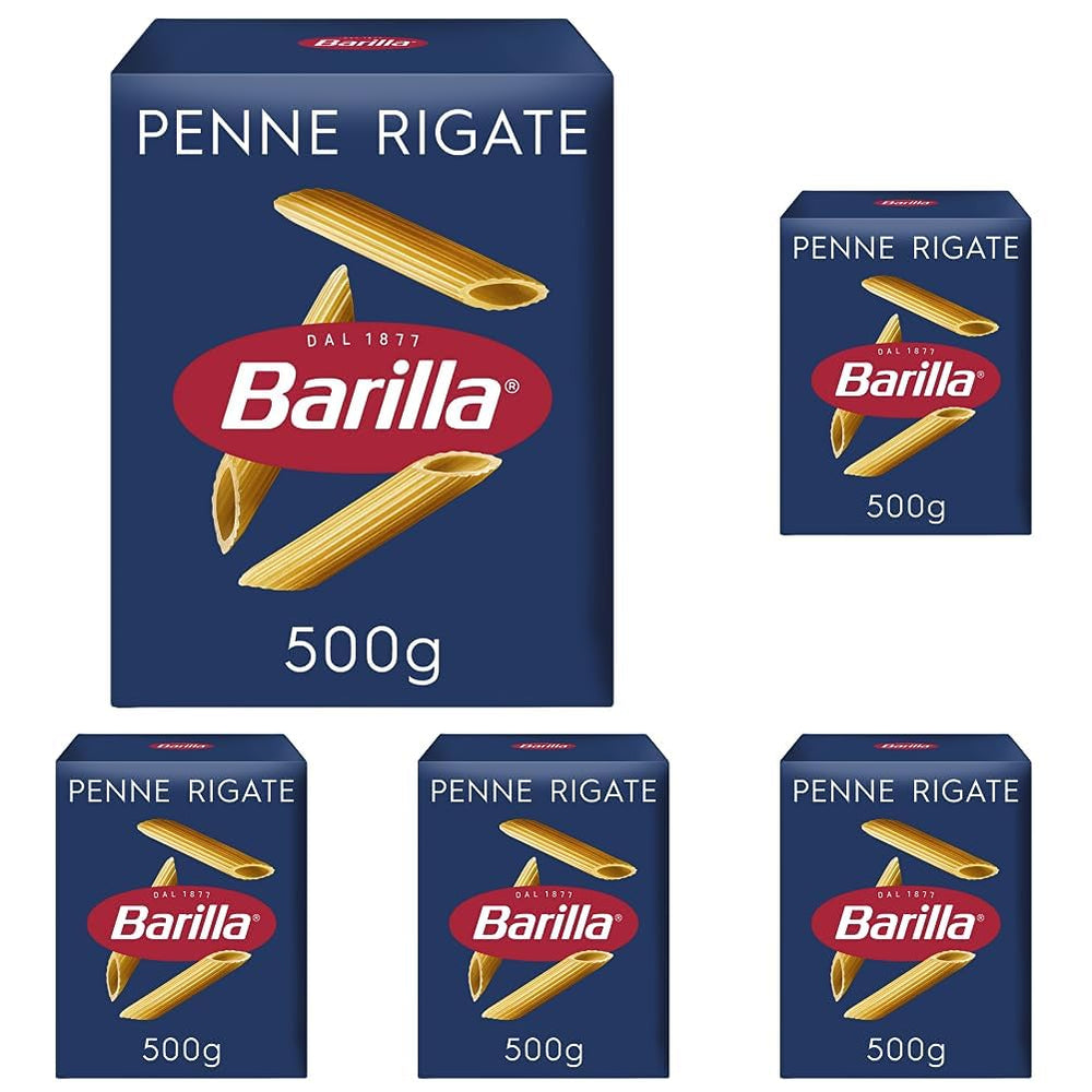 Makaron Barilla Klasyczny Penne Rigate Nr. 73 z wysokiej jakości pszenicy durum, zawsze al dente (1 x 500 g)