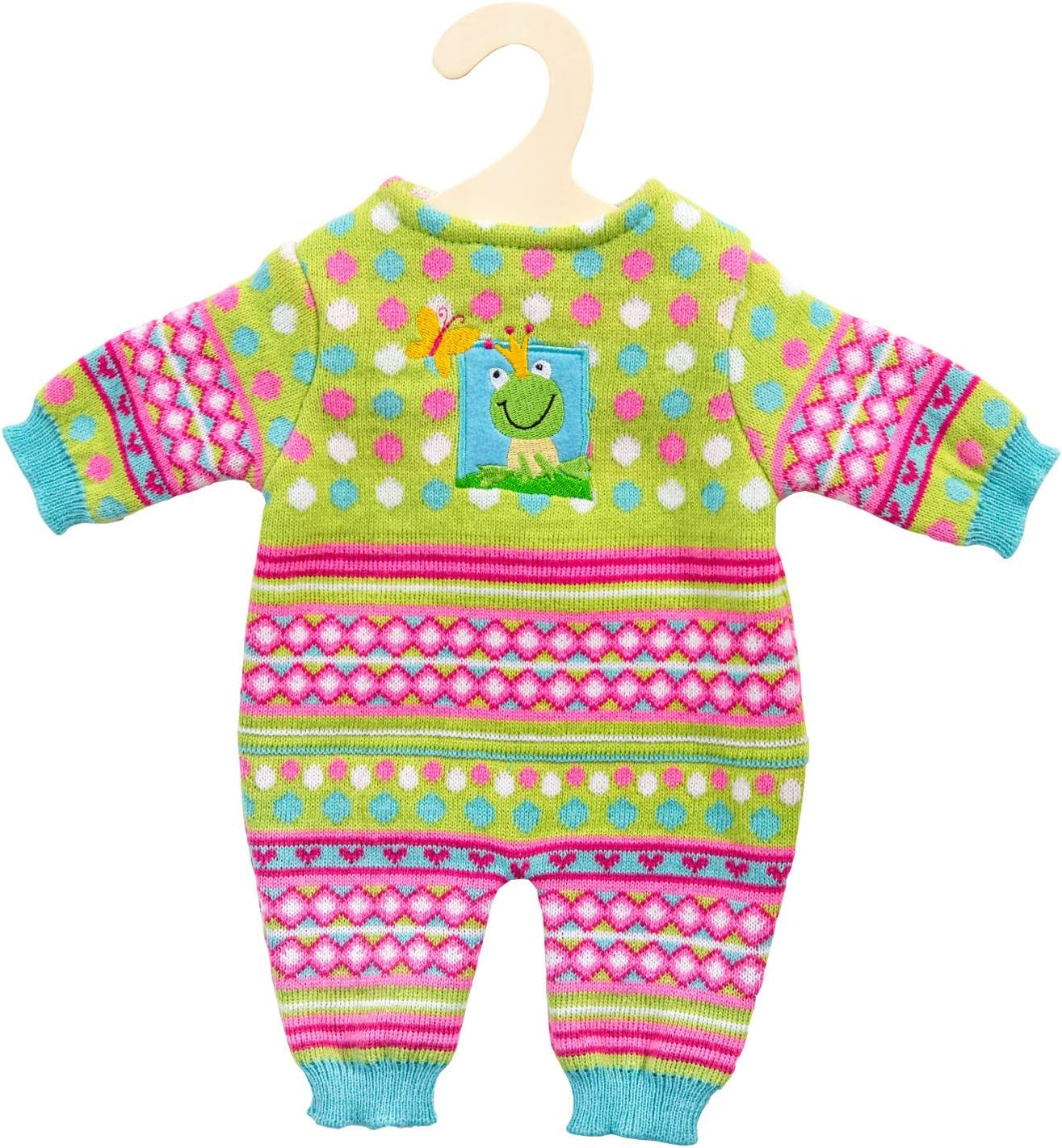 Heless 2666 - Strickstrampler für Puppen, Froschi, Größe 35 - 45 cm