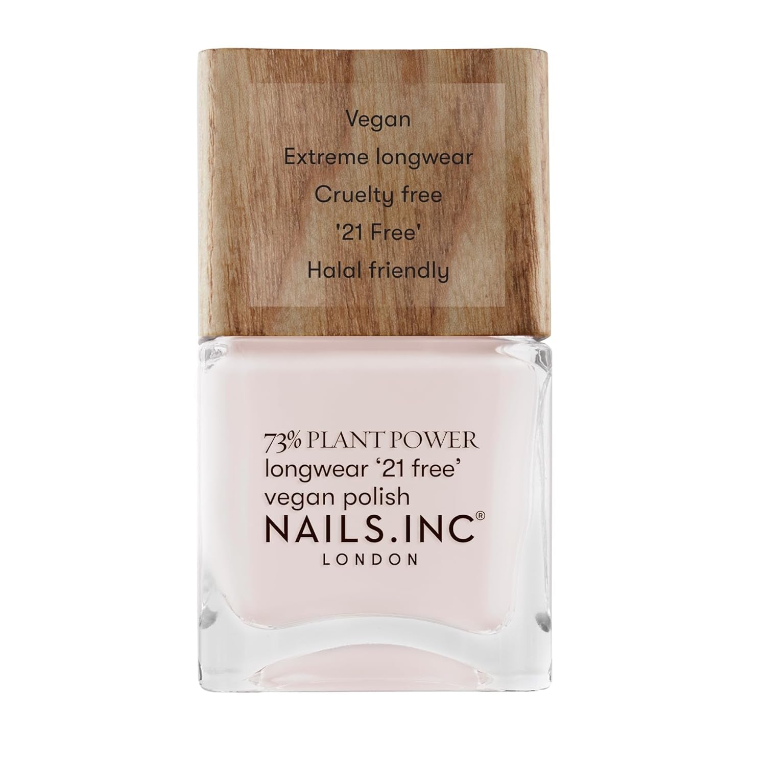 Nails Inc - GLOWING SOMEWHERE Wegański lakier do paznokci Plant Power - 73% na bazie roślin, w 100% wegański i wolny od okrucieństwa - Idealny manicure, błyszcząca perła - Do ekologicznego zdobienia paznokci