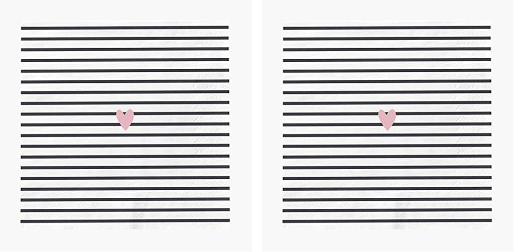 Șervețele Grafik-Werkstatt cu dicton 20 bucăți 25 cm X 25 cm Inimă albă-neagră (pachet cu 2)