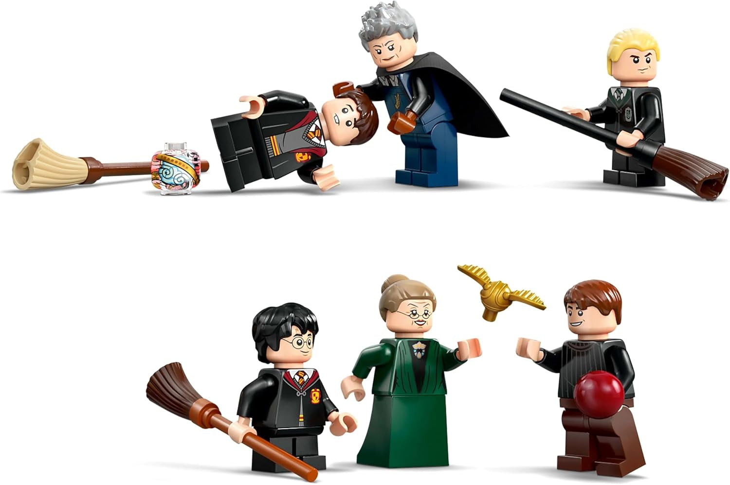 Zamek Hogwart LEGO Harry Potter: Lekcje latania Przygodowy zestaw z 6 kolekcjonerskimi minifigurkami, w tym Draco Malfoyem i profesor McGonagall Zestaw do odgrywania ról dla chłopców i dziewcząt w wieku 9 lat 76447 Zestawy do budowania Besuche den LEGO-Store